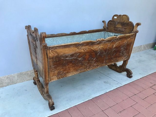 Culla in Noce Intagliata - Restaurata (in corso d'opera) - Foto 6