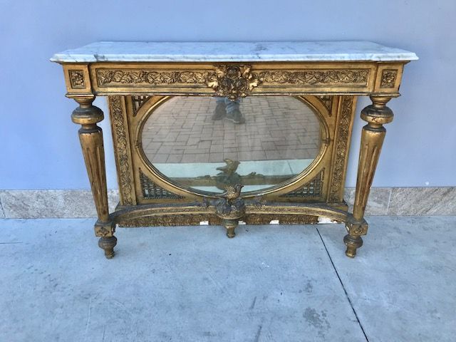 Important Neoclassical Gilded Leaf Console