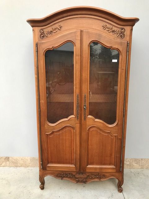 Solid Walnut Louis XV Bookcase