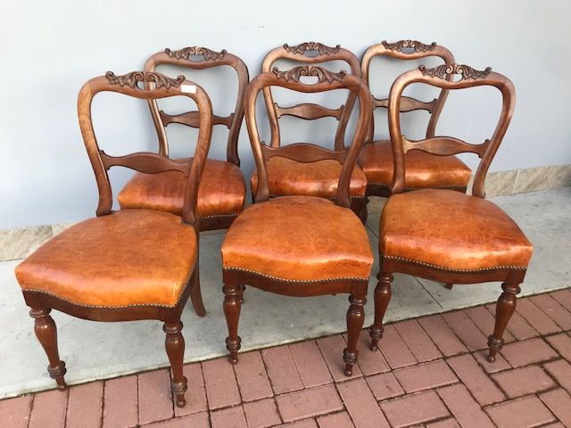 Lot of 6 Carlo X Chairs in solid cherry wood