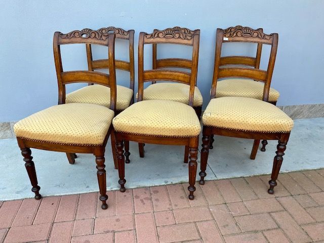 Lot of 6 Walnut Chairs