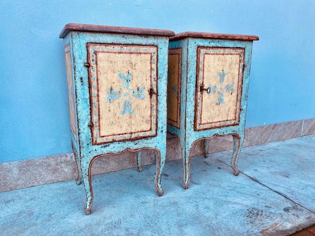 Pair of Lacquered Louis XV Nightstands
