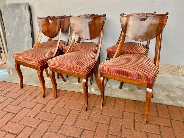 Lot of 06 Gondolle Walnut Chairs