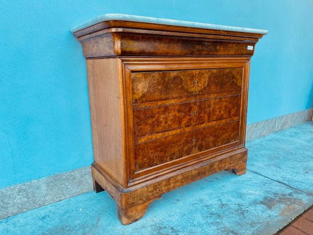 Small Charles X Walnut Dresser