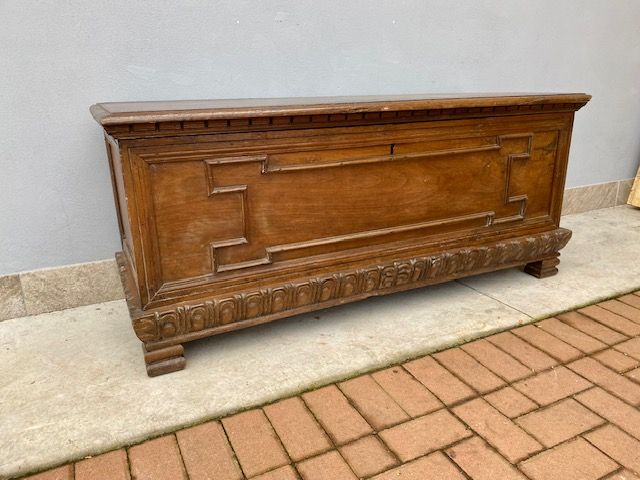 Solid Carved Walnut Chest