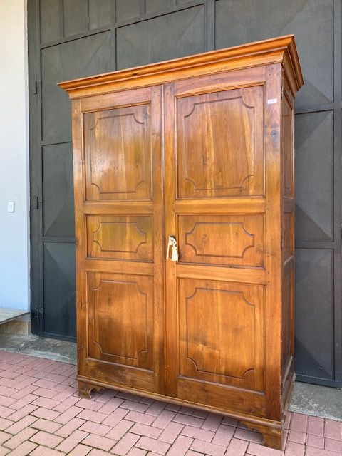 Walnut Panelled Wardrobe with 2 Doors.