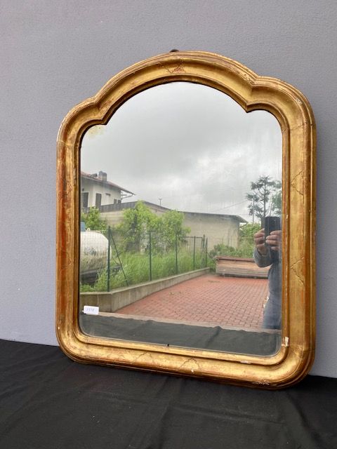 Louis-Philippe Mirror, in Carved and Leaf-Gilded Wood.