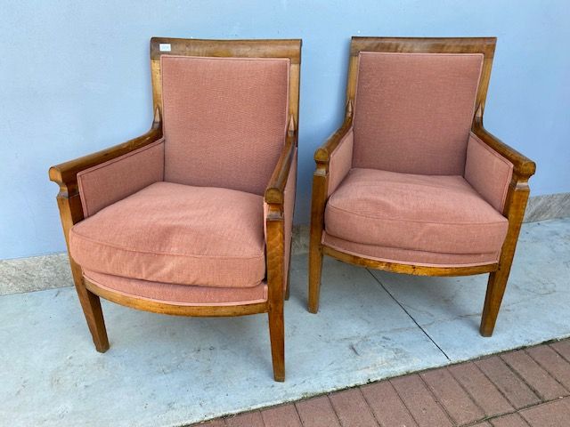 Pair of Walnut Armchairs