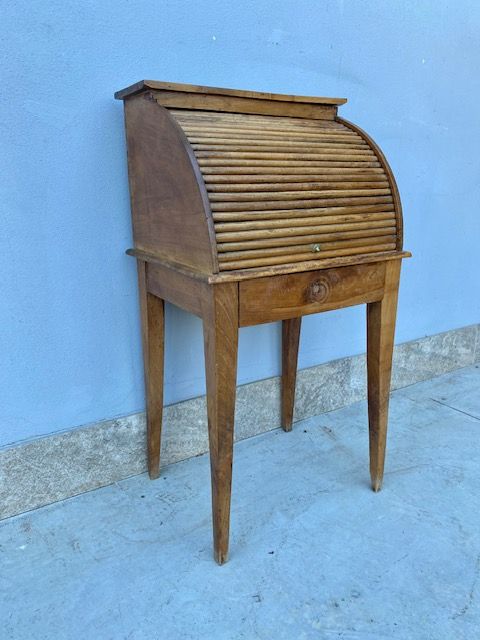 Walnut bedside table with shutter