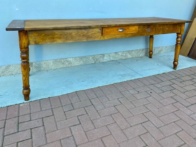 Rustic Refectory Table in oak, larch and poplar.