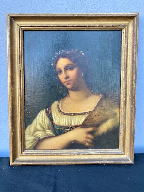 Oil painting on canvas depicting a young girl.