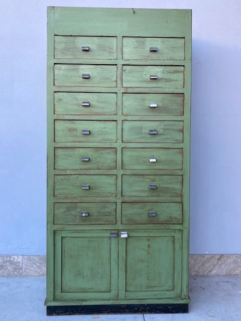 Sage Green Lacquered Drawer Cabinet