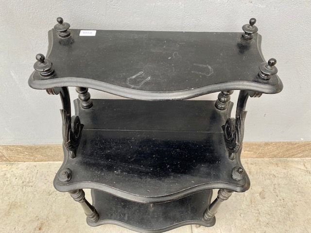 Small Black Lacquered Etagere - Restored (in progress)_car 3308 - Foto 5