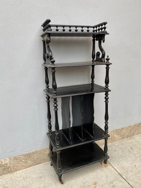 Black Lacquered Etagere - Restored (in progress)_car 3315 - Foto 2