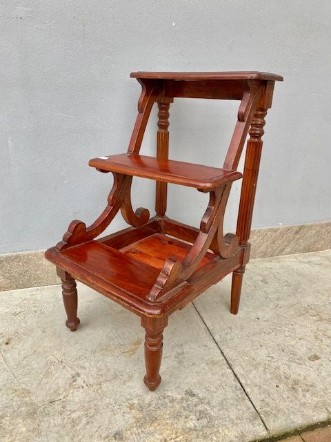 Scaletta da Biblioteca in Mogano - Restaurata (in corso d'opera)_car 3323 - Foto 1