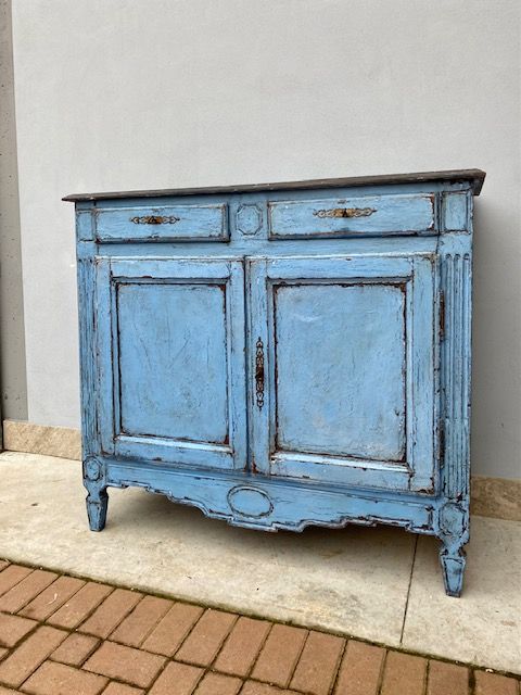Louis XVI sideboard Lacquered Powder Blue.