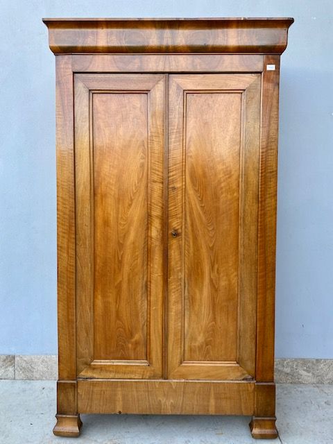 Charles X wardrobe in Walnut and Walnut Feather.