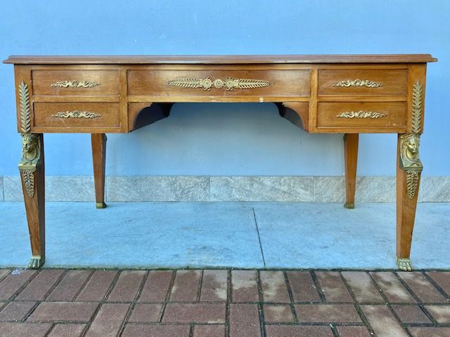 Mahogany Empire Style Desk Return of Egypt with bronzes.