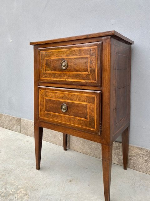 Comodino Luigi XVI Lastronato in Noce - Restaurato (in corso d'opera)_car 3370 - Foto 9