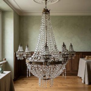 Lampadario a Mongolfiera - Epoca '900 in bronzo dorato