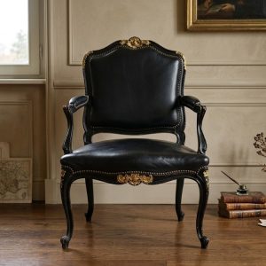 Poltrona laccata nera profonda - Epoca primi '900
