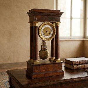 Orologio a Pendolo Impero - Epoca '800 in legno di Noce