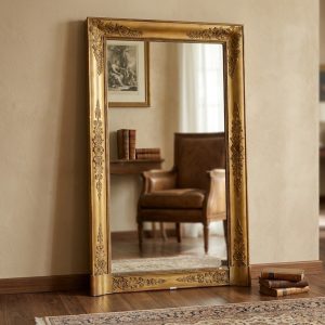 Specchiera Impero in Legno e Pastiglia Dorata - Epoca '800