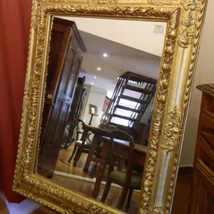 Specchiera Rinascimentale legno dorato specchio mercurio - Epoca 1800