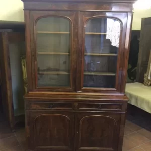 Credenza con alzata e vetrina  in mogano - Epoca metà '800