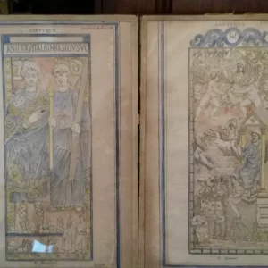 Coppia di Stampe d'Epoca - Fine '800 Decorate all'Acquerello
