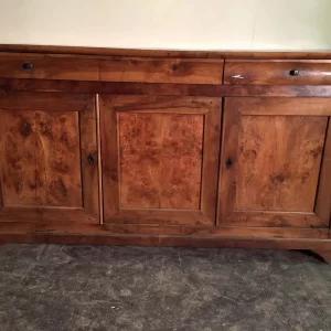 Credenza in Noce e Radica di Olmo, Tre Porte - Epoca 1800