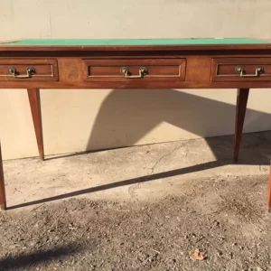 Scrittoio Luigi XVI in Mogano con Cuoio Originale