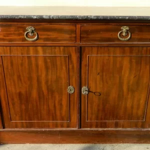 Credenza Carlo X in Mogano con Marmo Originale - Epoca 1850