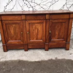 Credenza Impero in noce a 3 ante con piano a sfilo - Epoca 1800