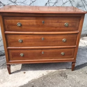 Cassettone a 3 cassetti Luigi XVI in ciliegio e bosso - Epoca 1800