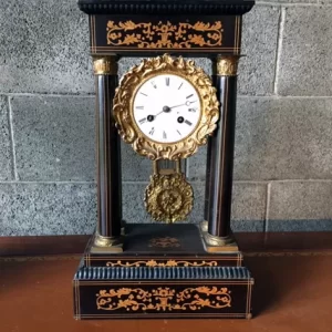 Orologio a Pendolo Impero - Epoca '800 Intarsiato in Legno