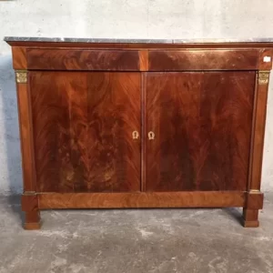 Credenza Impero in Mogano con Piano in Marmo - Epoca fine '800