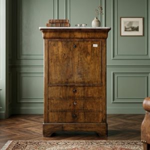 Secretaire Luigi Filippo in Noce e Piuma di Noce - Epoca metà '800