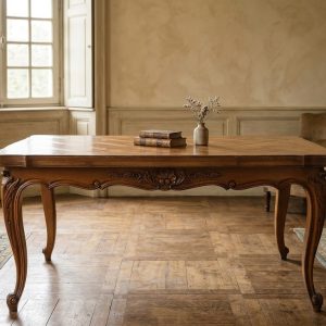 Tavolo Provenzale Allungabile Noce con Piano a Cassettoni - Anni 50/60
