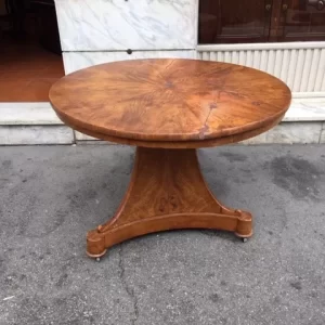 Tavolino Rotondo Impero in Olmo - Epoca 1800