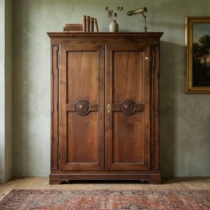 Armadio Carlo X in Noce - Epoca '800 con Rosoni Scolpiti
