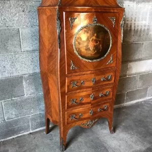 Secretaire Luigi XV in Mogano con Bronzi Originali - Epoca fine '800