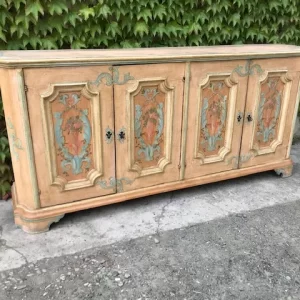 Credenza Laccata e Dipinta, Restaurata - Epoca metà '800
