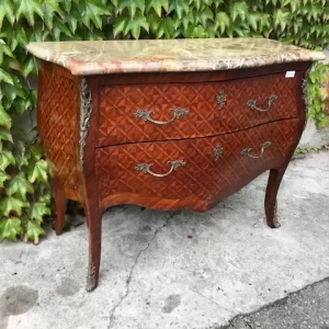 Cassettone in Marchetteria - Fine '800 con Piano in Marmo