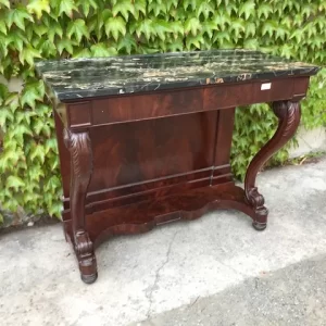 Consolle Carlo X in Mogano e Marmo Portovenere - Epoca '800