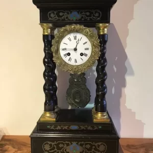 Orologio a Pendolo Impero - Epoca '800 in Legno Intarsiato