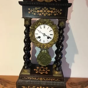 Orologio a Pendolo Impero in Legno Intarsiato - Epoca '800