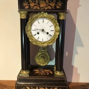 Orologio a Pendolo Impero in Legno Intarsiato dell'800