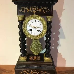Orologio a Pendolo Impero dell'800 in Legno Intarsiato