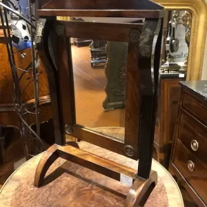 Specchiera da Appoggio Impero Noce Fregi in Bronzo - Epoca metà '800